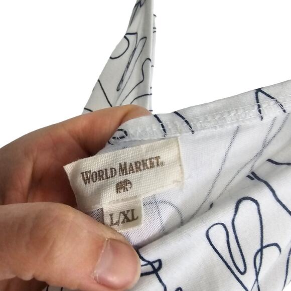 World Market Dress Knee Length Dress Swing Dress Sleeveless Dress L/XL White - Picture 5 of 8